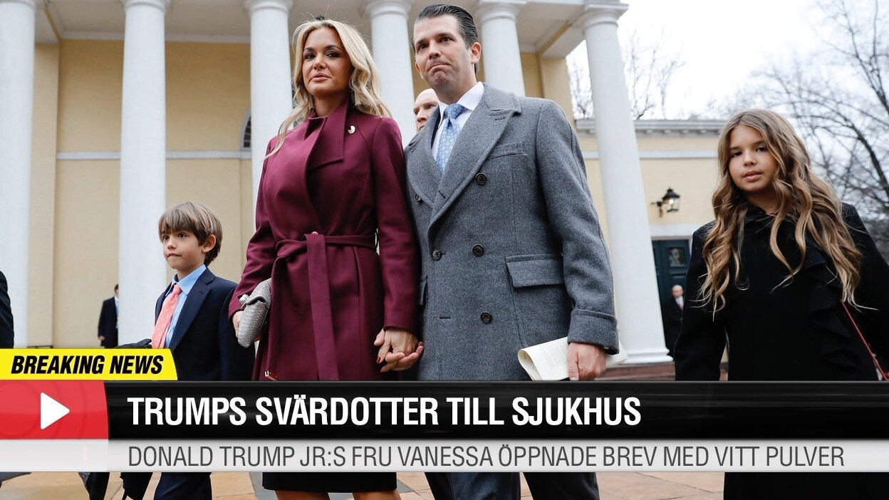 Trumps svärdotter på sjukhus – fick pulverbrev