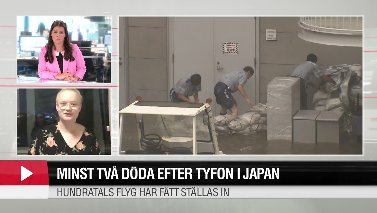 Minst två döda efter tyfon i Japan