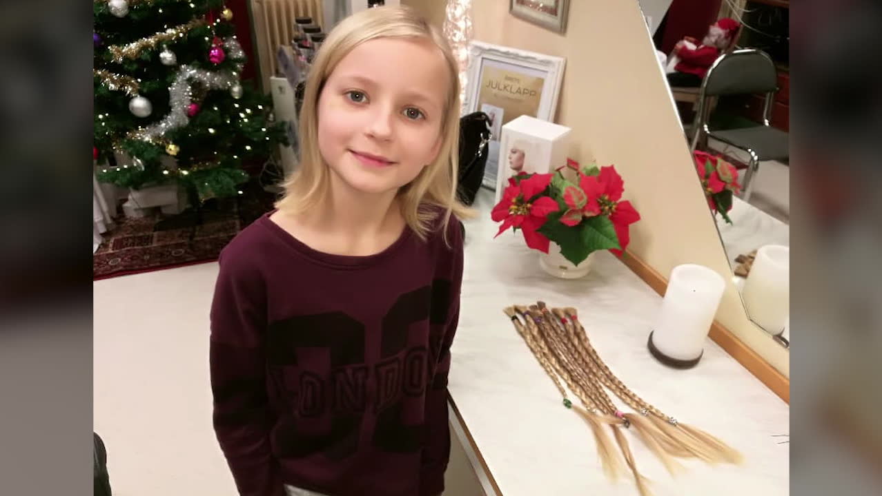 Nioåriga Idas julklapp – ger sitt hår till Cancerfonden