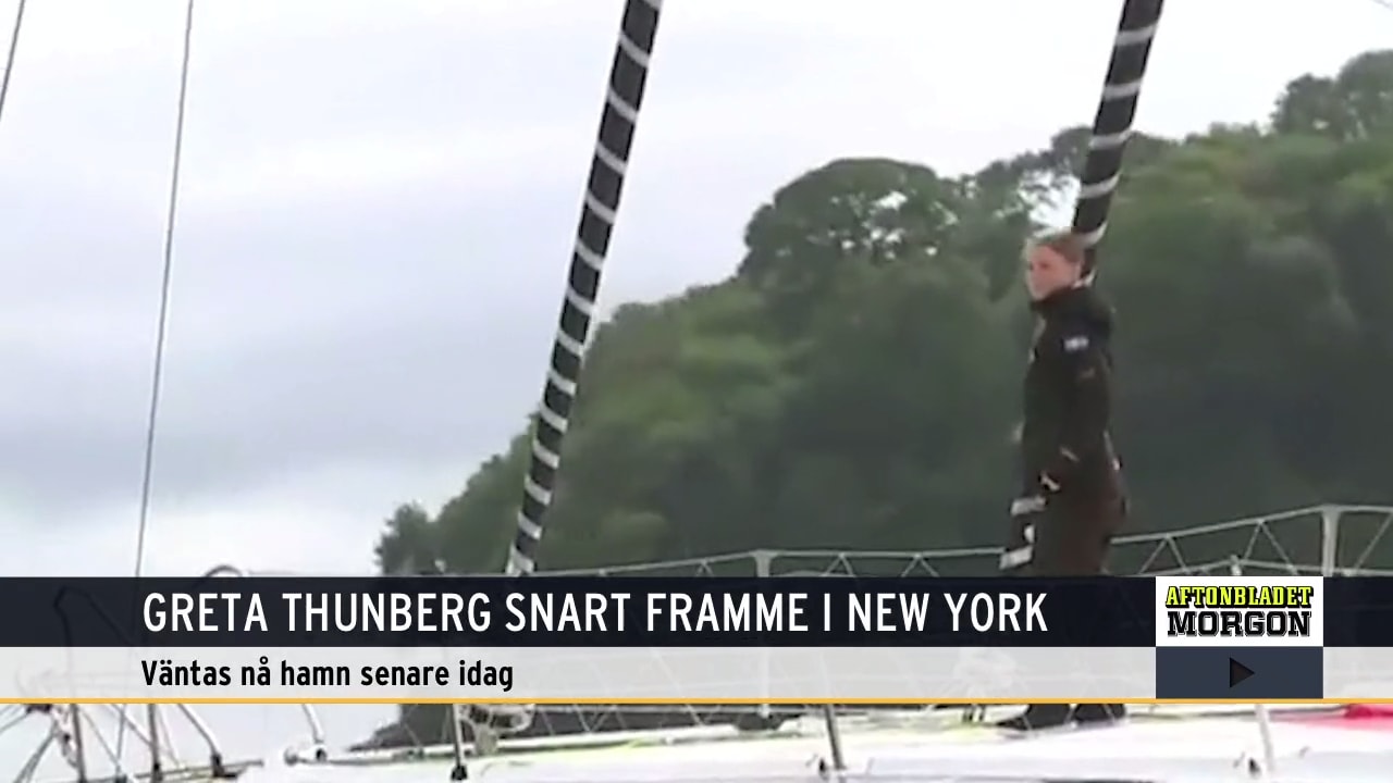 Greta Thunberg snart framme i New York