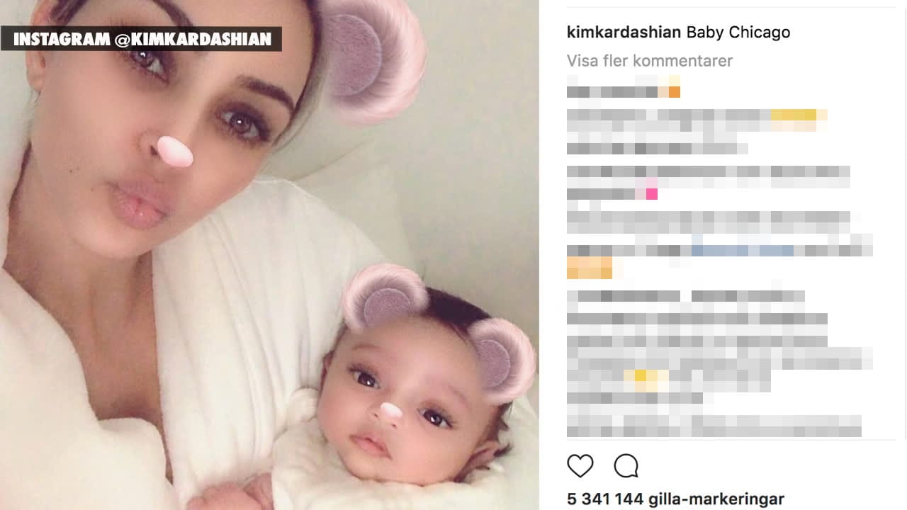 Här visar Kim Kardashian upp dottern
