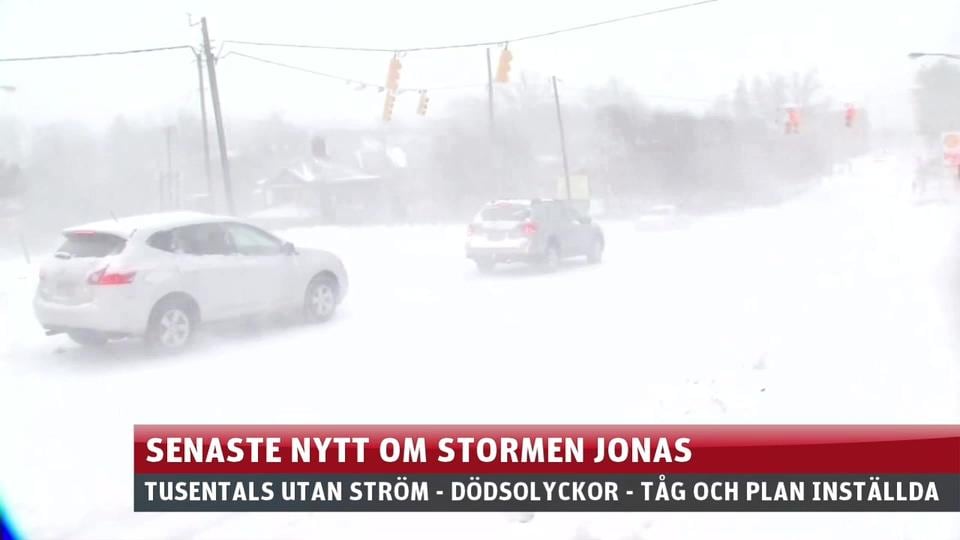 Snöstormen Jonas slår till mot USA