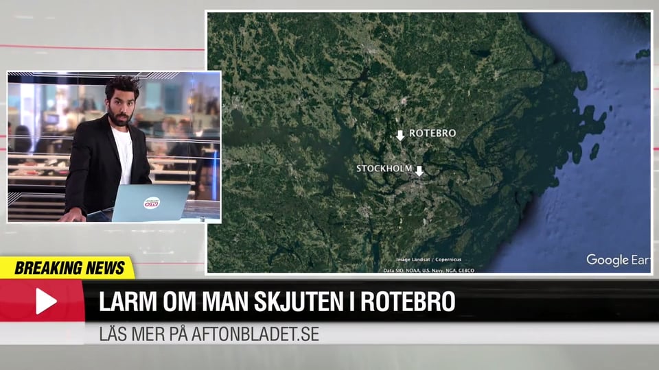 Larm om skjuten man i Rotebro