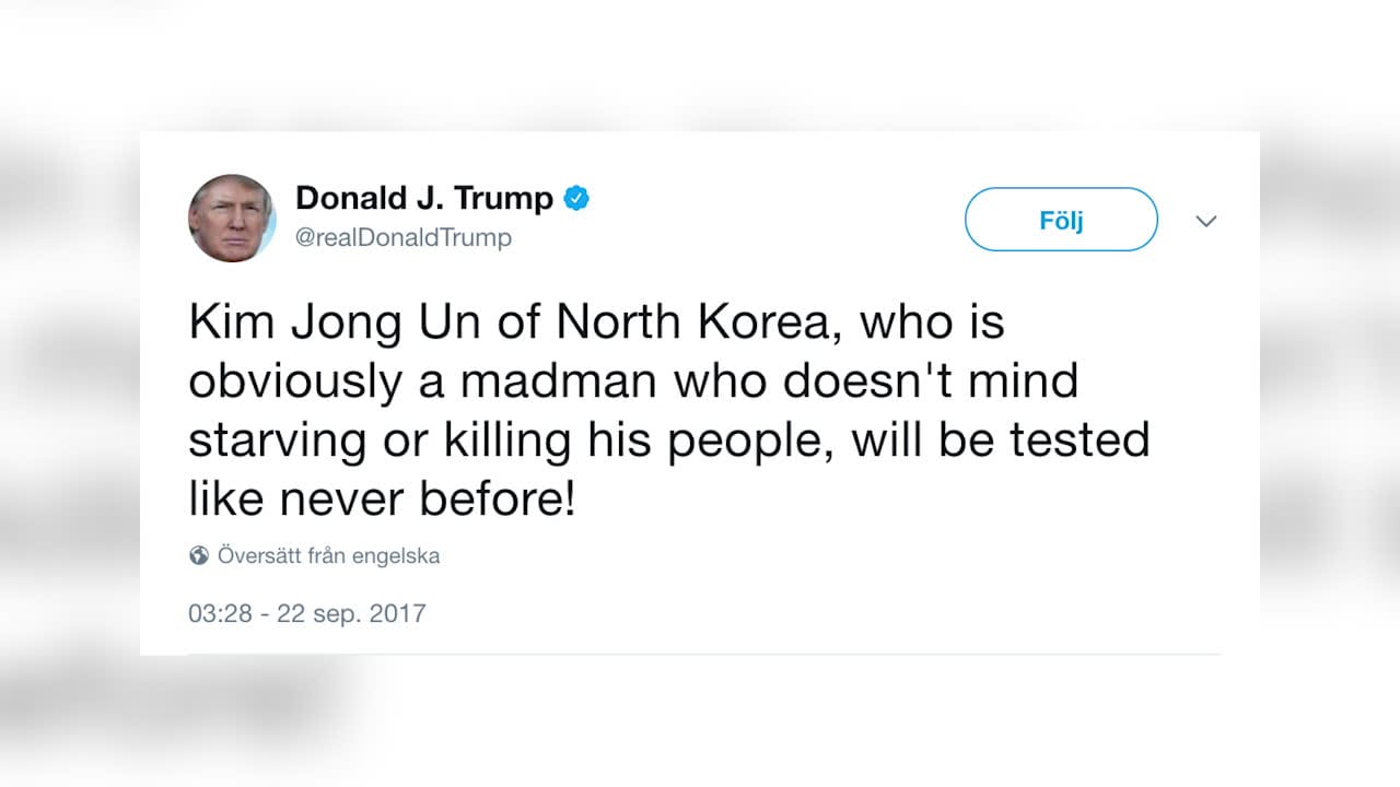 Här är Trumps nya attack mot Kim Jong-Un