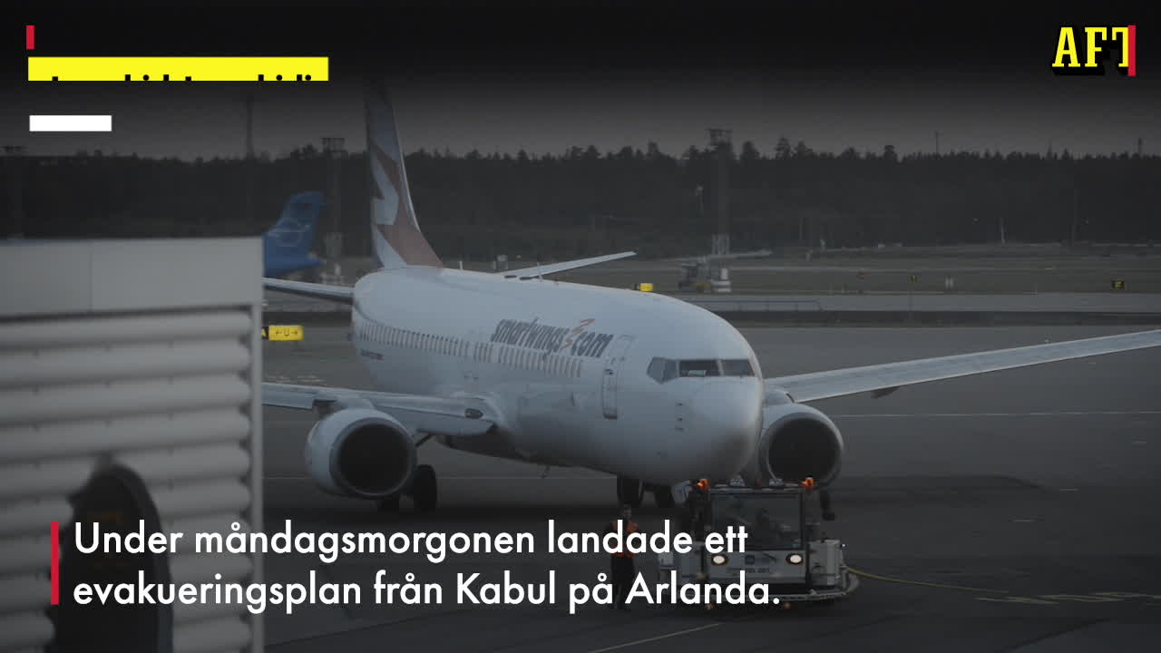 Här landar ett av evakueringsplanen från Kabul