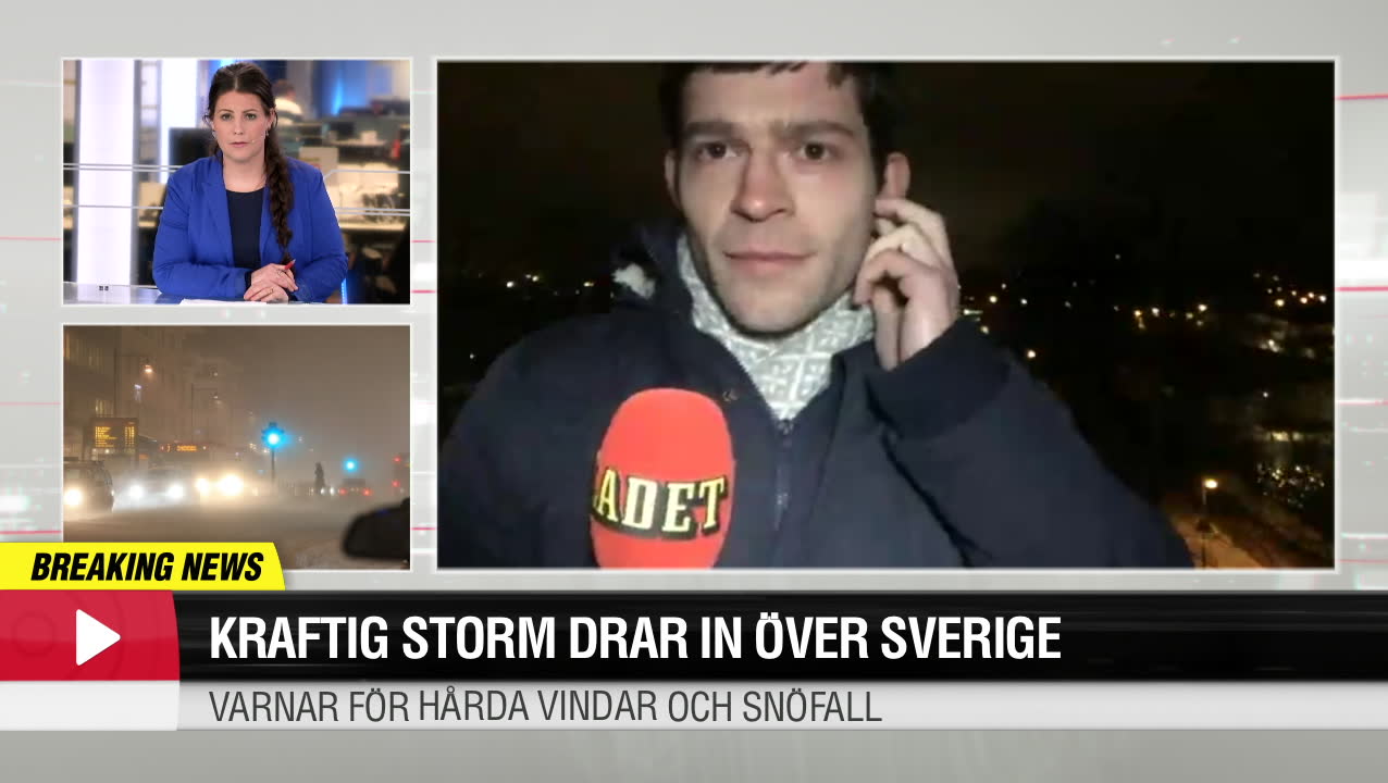 Kraftig storm drar in över Sverige