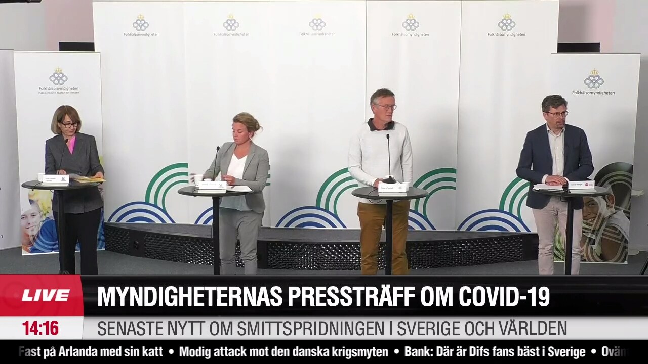 Se myndigheternas pressträff om covid-19