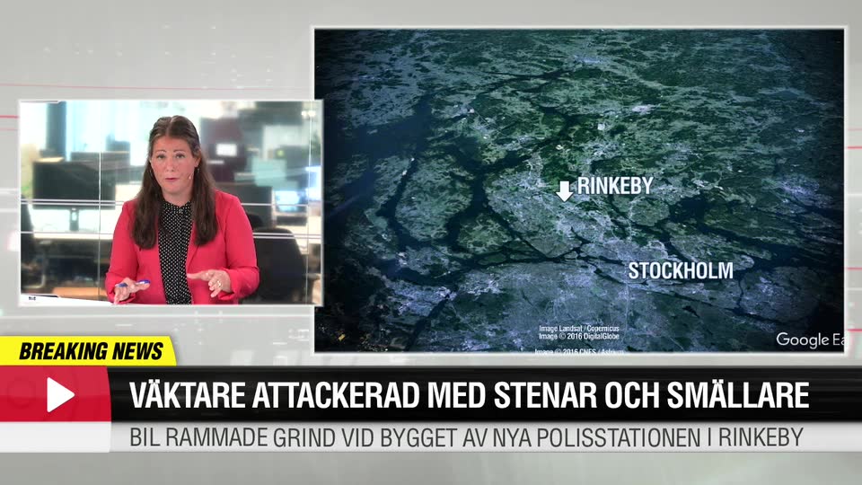 Väktare attackerad med stenar och smällare