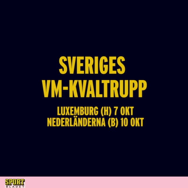 Sveriges trupp till VM-kvalmatcherna