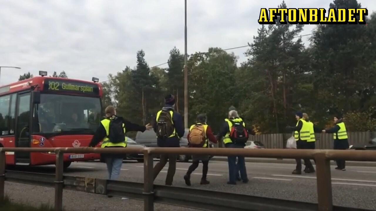 Här stoppar klimataktivisterna trafiken