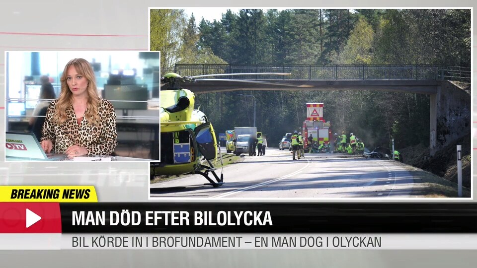 Bil körde in i brofundament – en död