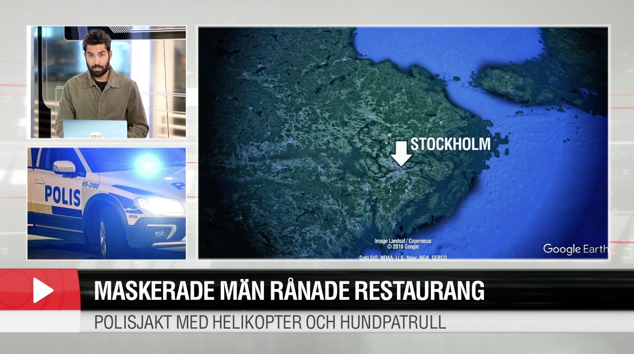 Maskerade män rånade restaurang