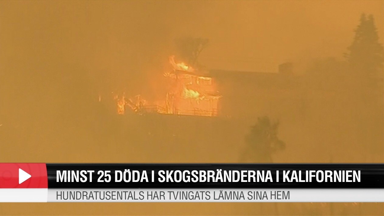 Minst 25 döda i skogsbränderna i Kalifornien