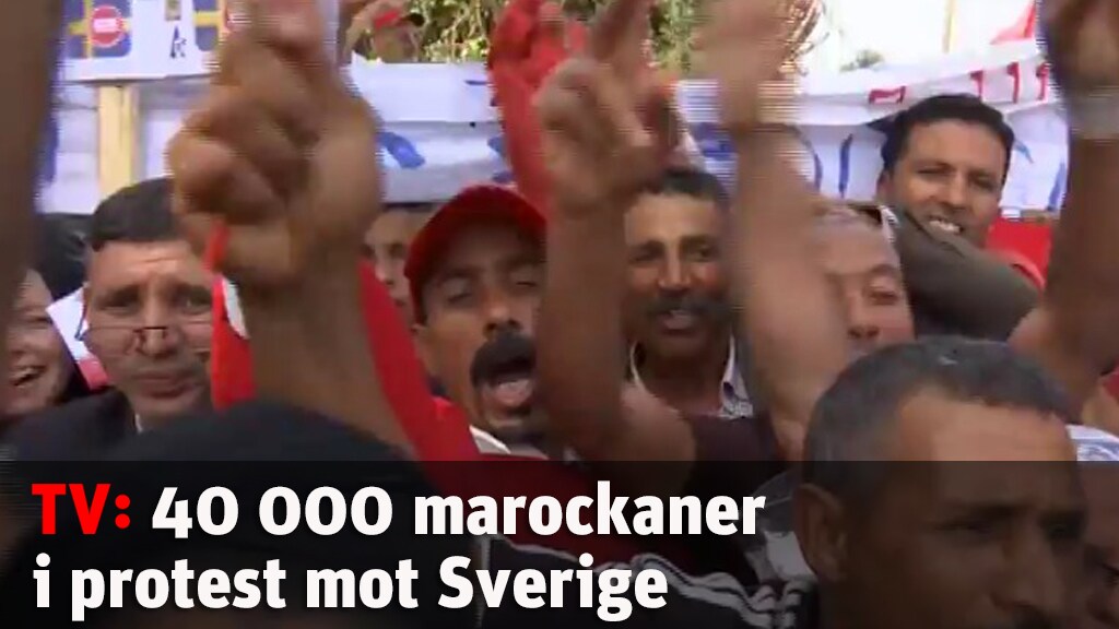 40 000 marockaner i protest mot Sverige