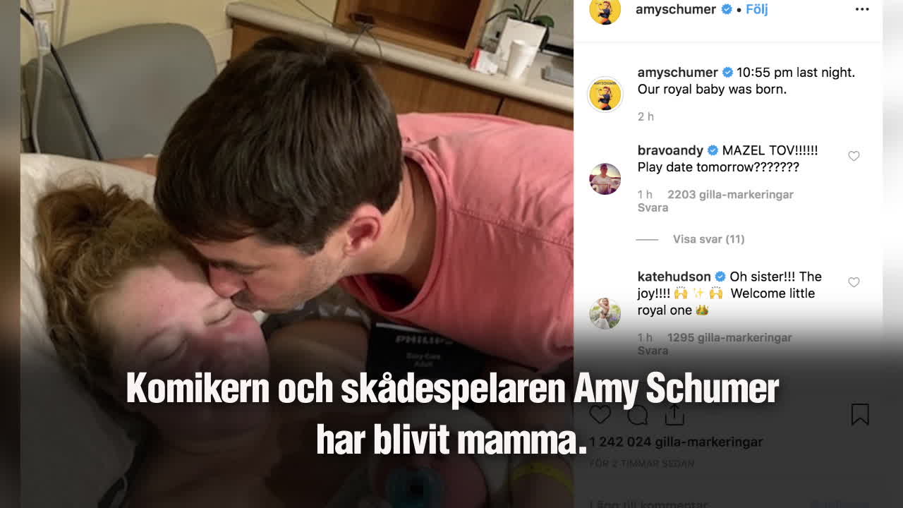 Komikern Amy Schumer har blivit mamma