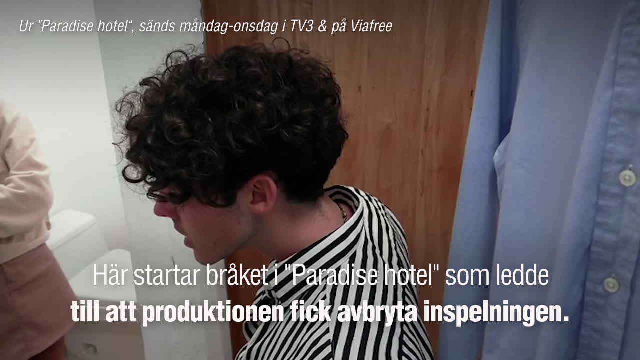 Se bråket mellan Adam och Theo i ”Paradise hotel”