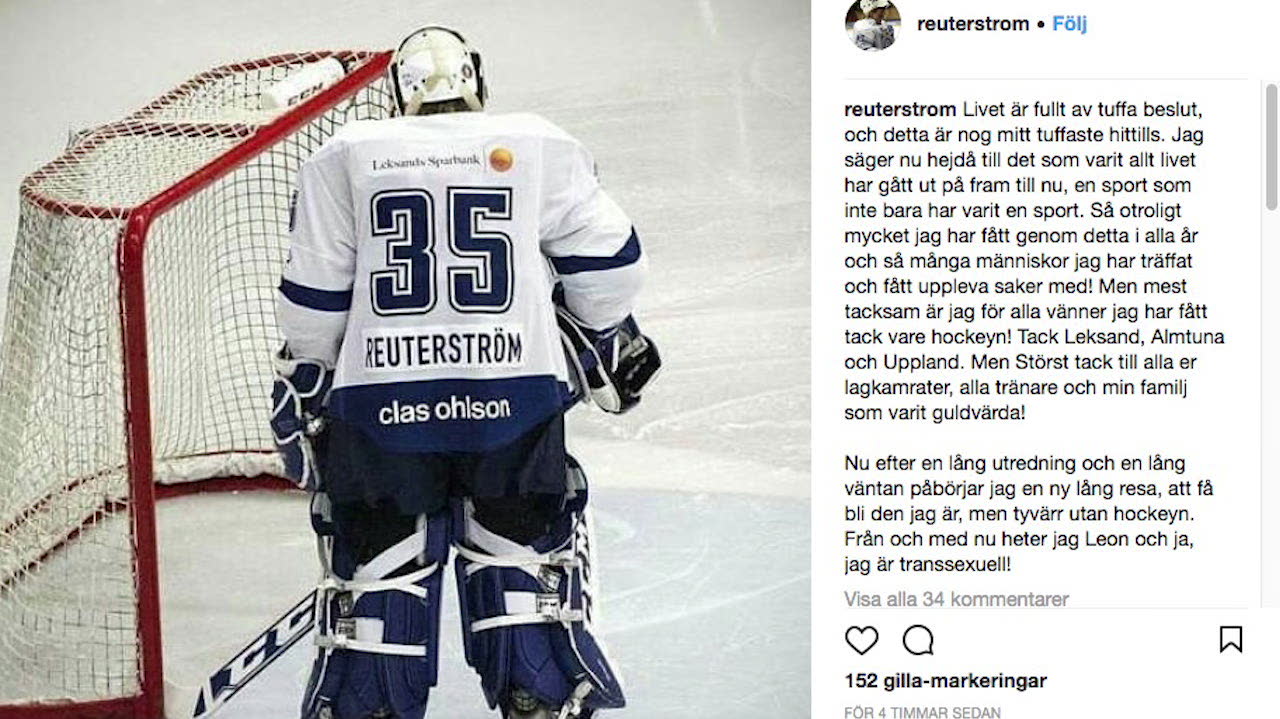 Leksandsmålvakten berättar själv: ”Jag är transsexuell”