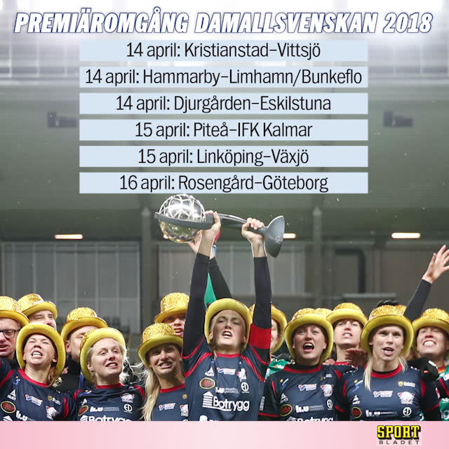 Spelschema för damallsvenska premiären