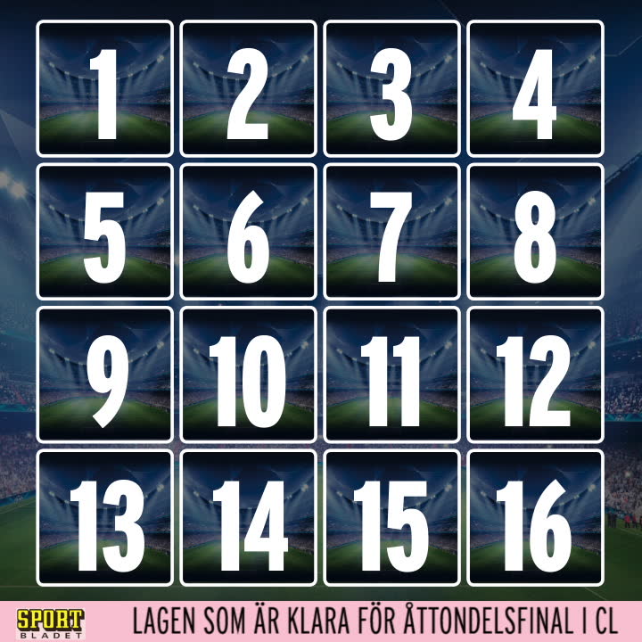 Lagen som är klara för slutspel i Champions League