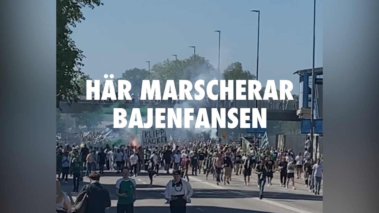 Här tågar Bajenfansen mot cupfinalen