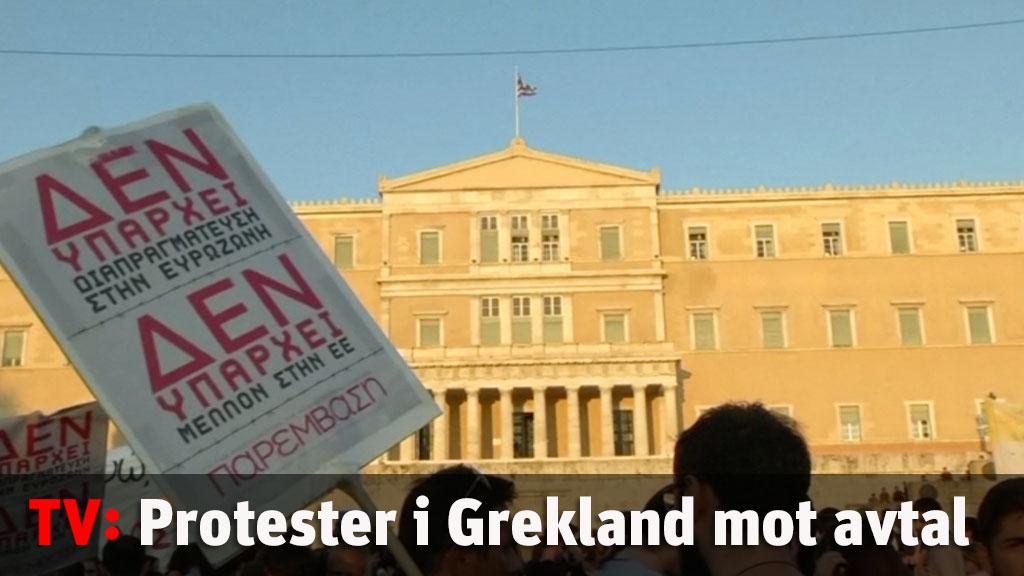 Stora protester mot krispaketet