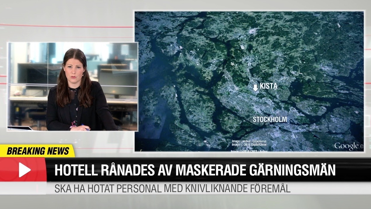 Hotell rånades av maskerade rånare