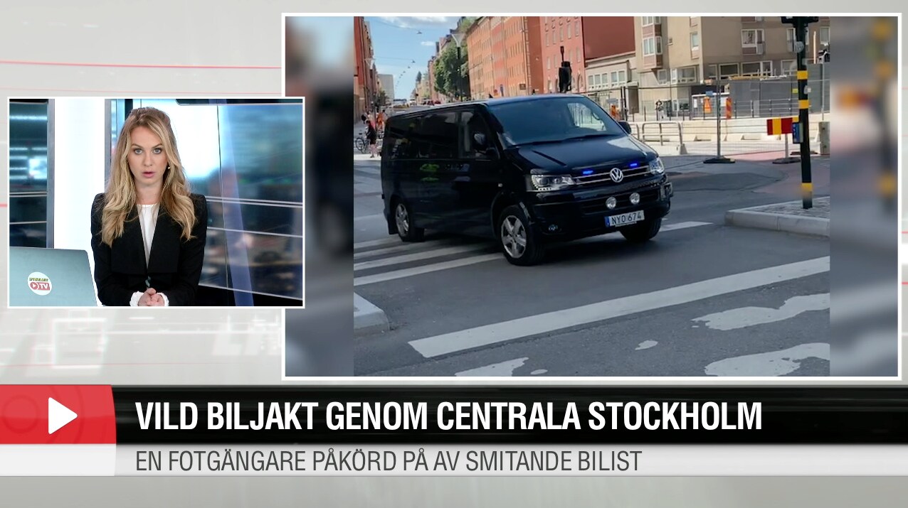 Vild biljakt genom centrala Stockholm