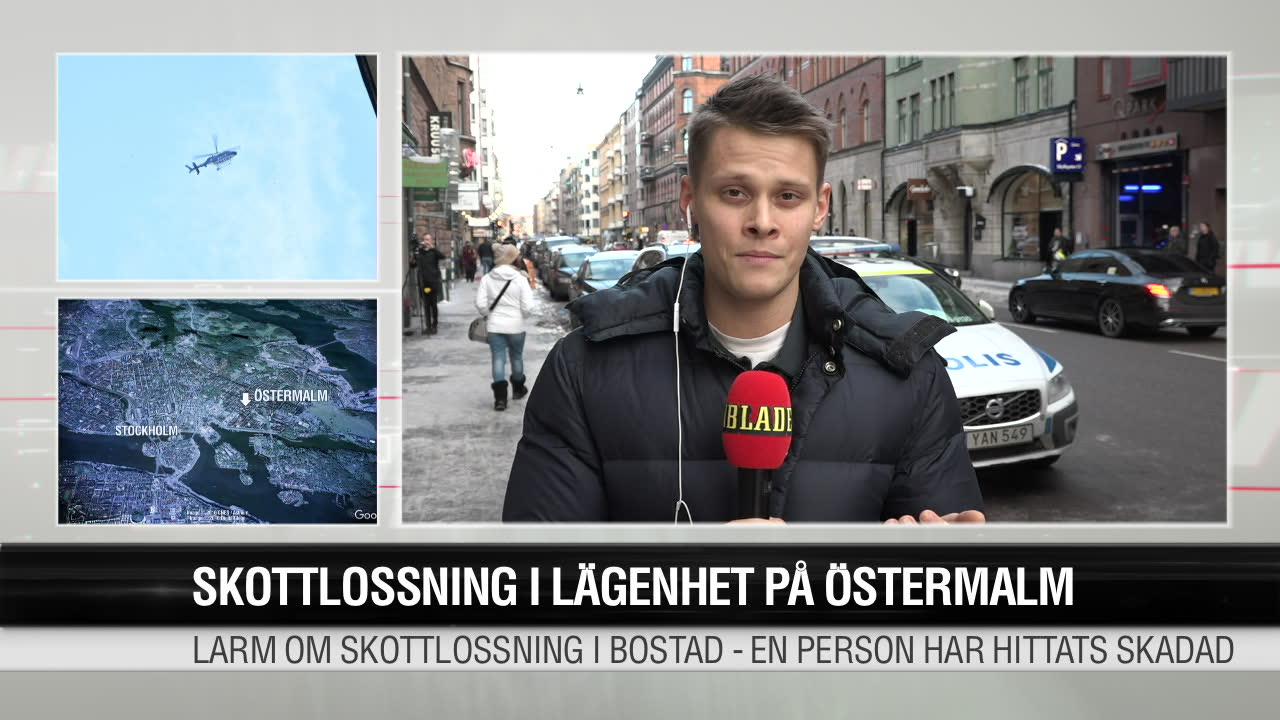 Skottlossning i lägenhet på Östermalm