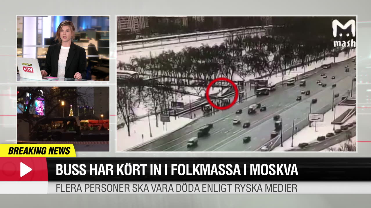 Buss har kört in i folkmassa i Moskva