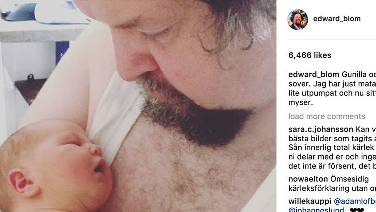 Edward Blom avslöjar dotterns namn
