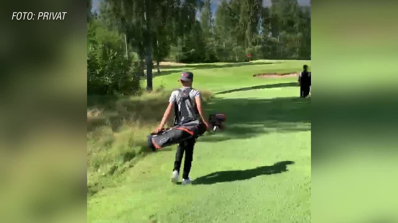 Gör sin första hole in one – på sin första golfrunda