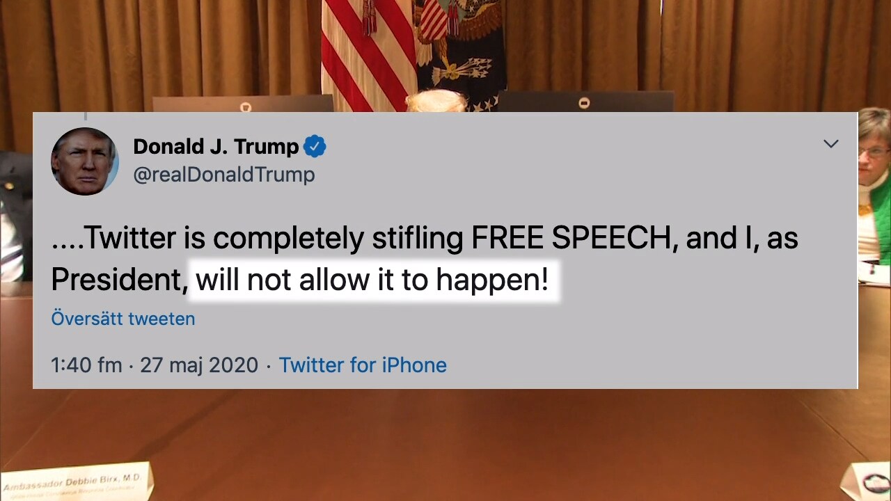 Hotet från Trump efter Twitters markering: "Stäng ner sociala medier"