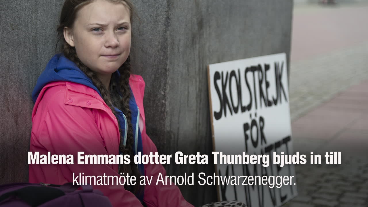 Ernmans dotter skolkar för miljön - hyllas av Schwarzenegger