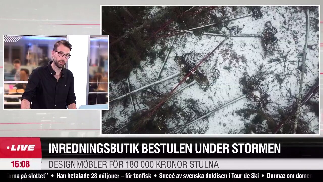 Inredningsbutik bestulen under stormen