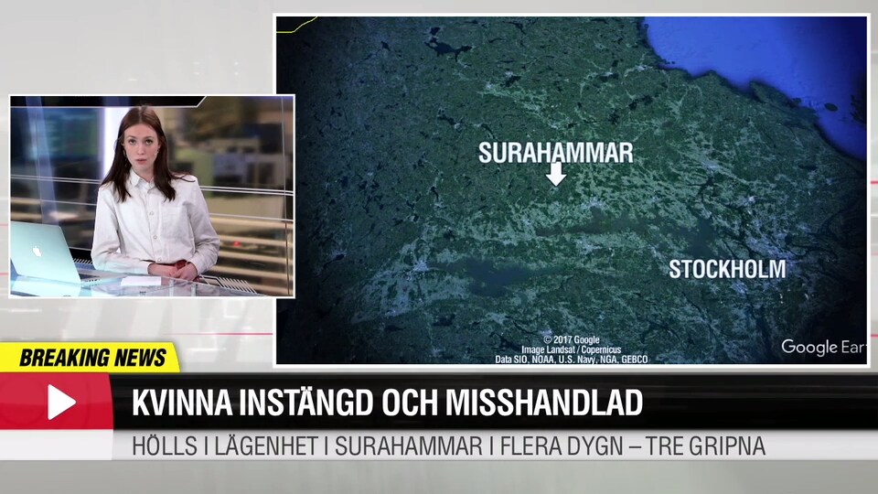 Kvinna instängd och misshandlad