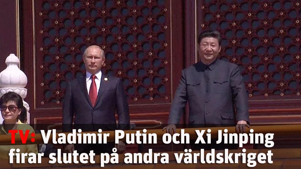 Putin på Kinas gigantiska militärparad