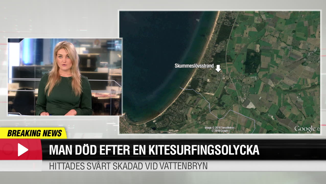 Kitesurfare avled på sjukhus efter olycka