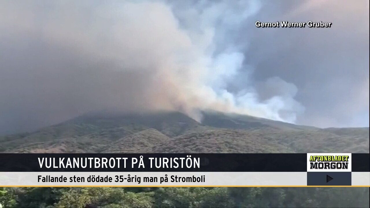 Vulkanutbrott på Italienska turistön