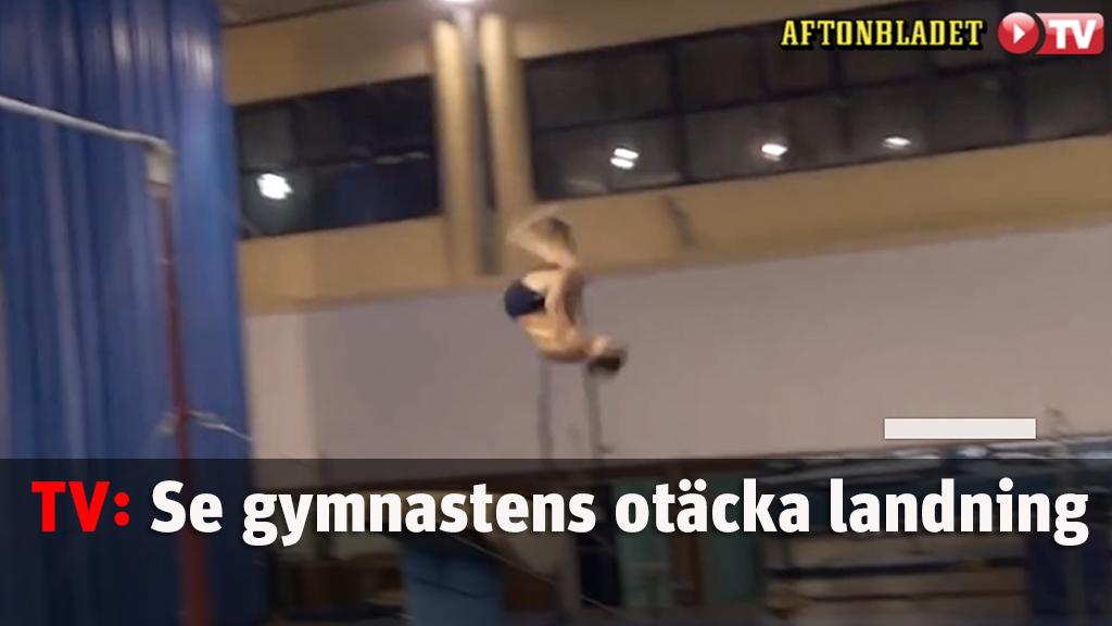 Se gymnastens otäcka landning