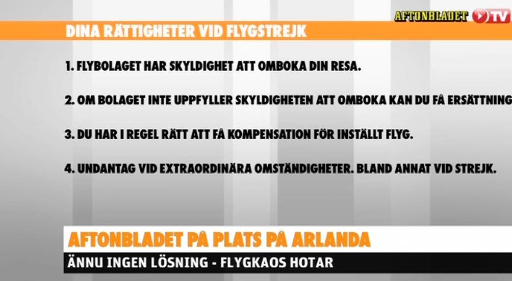 Det här är dina rättigheter vid en flygstrejk