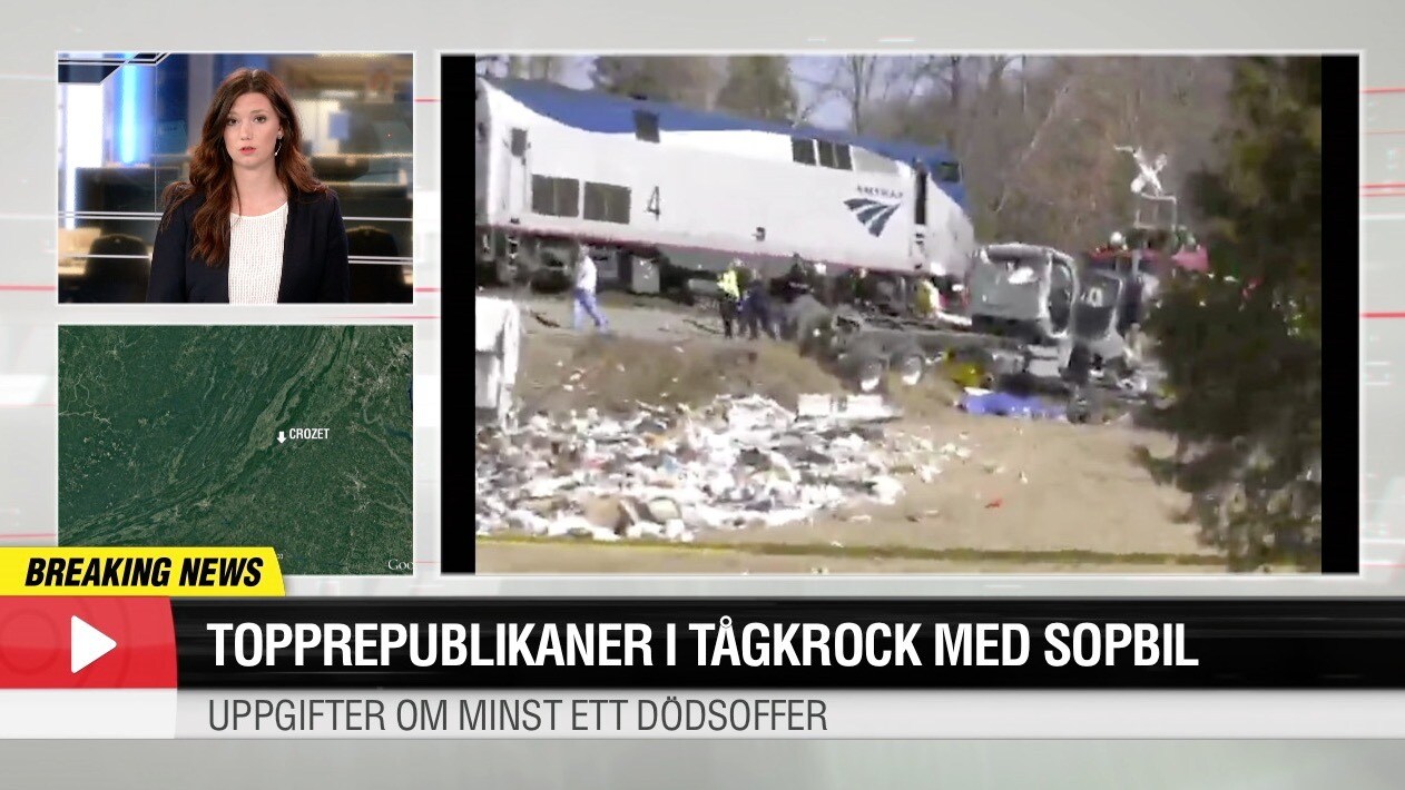 Tåg med topprepublikaner i krock med lastbil