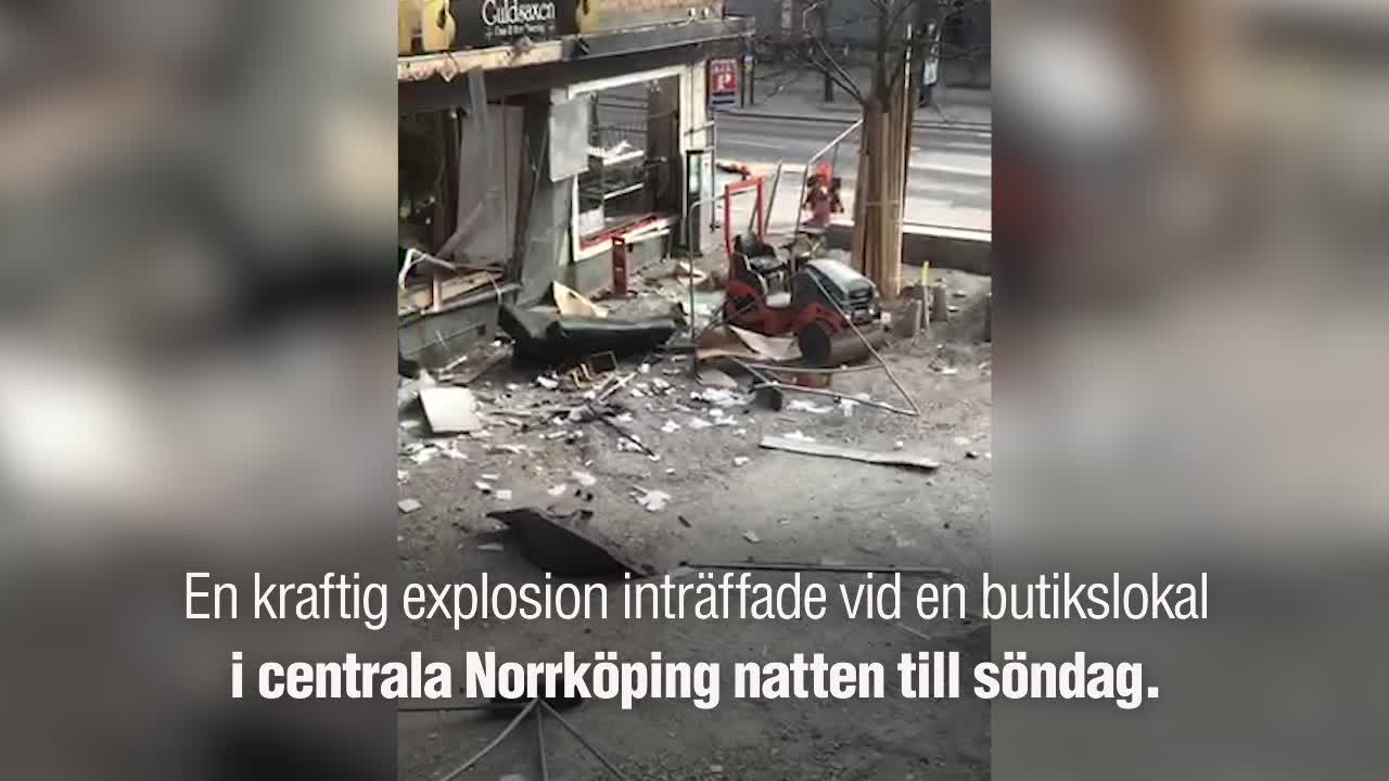 Explosion i butikslokal - se filmen på förödelsen här