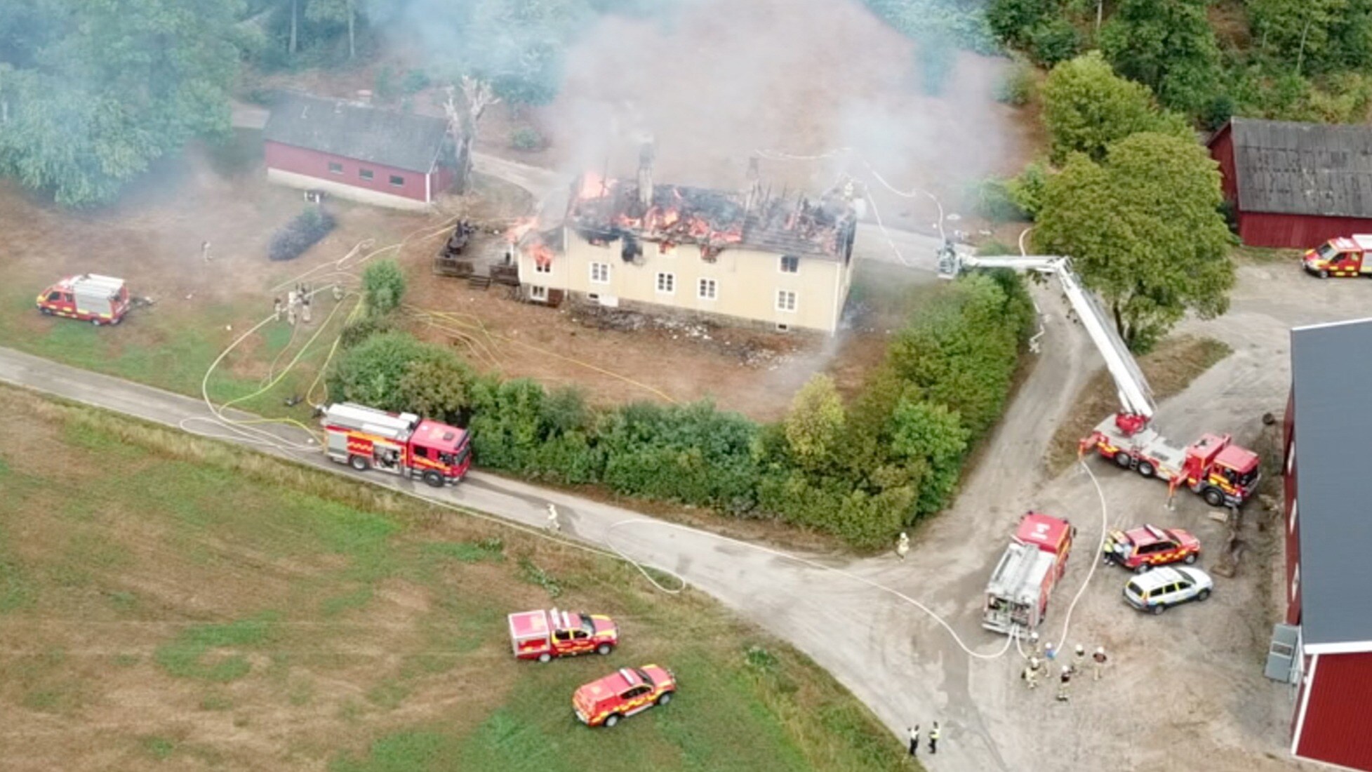 Villabrand i Fagered efter blixtnedslag