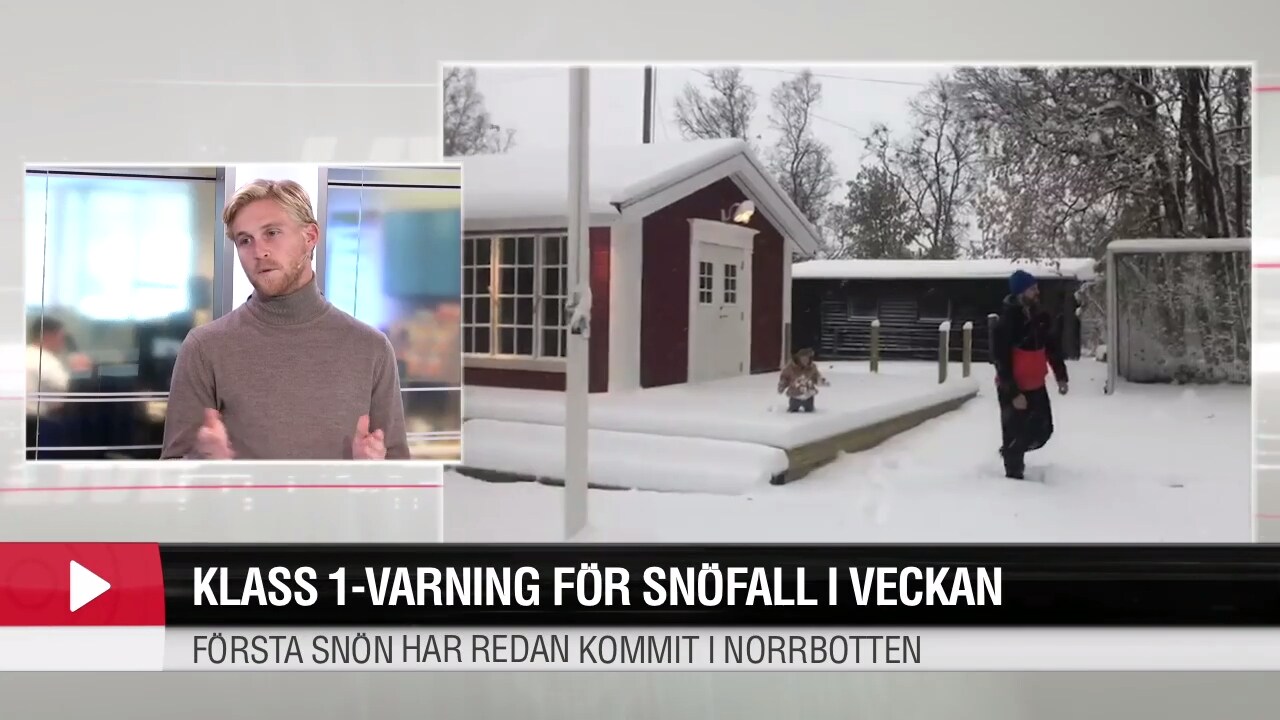 Klass 1-varning för snöfall i veckan