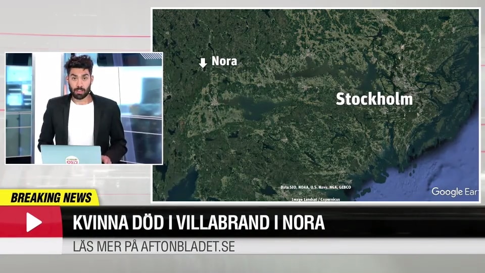 Kvinna död i villabrand i Nora