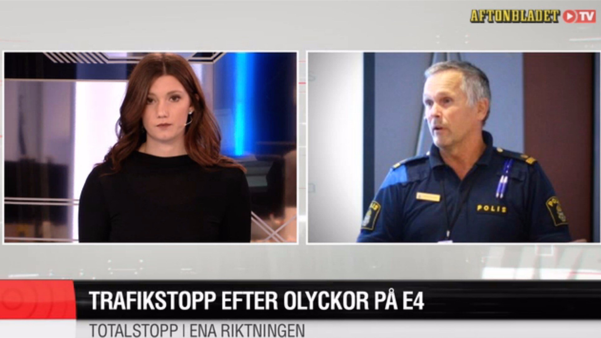 Trafikstopp efter olyckor på E4