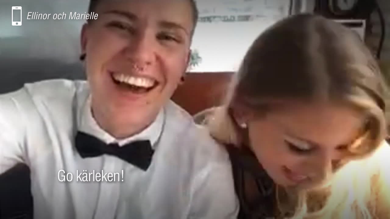 Gayparet gifter sig – mitt framför nazistdemonstrationen