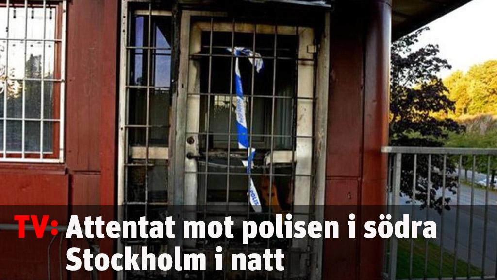 Attentat mot polisen i södra Stockholm