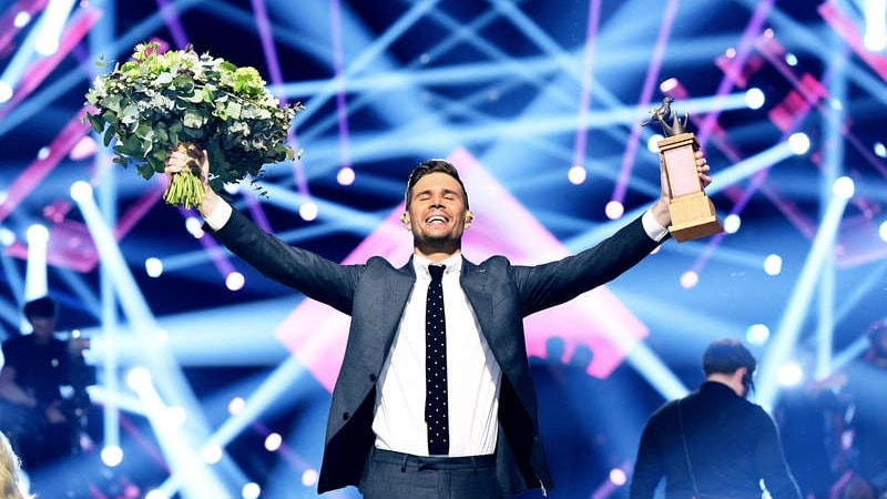 SKRÄLLEN: Robin Bengtsson vann Melodifestivalen 2017