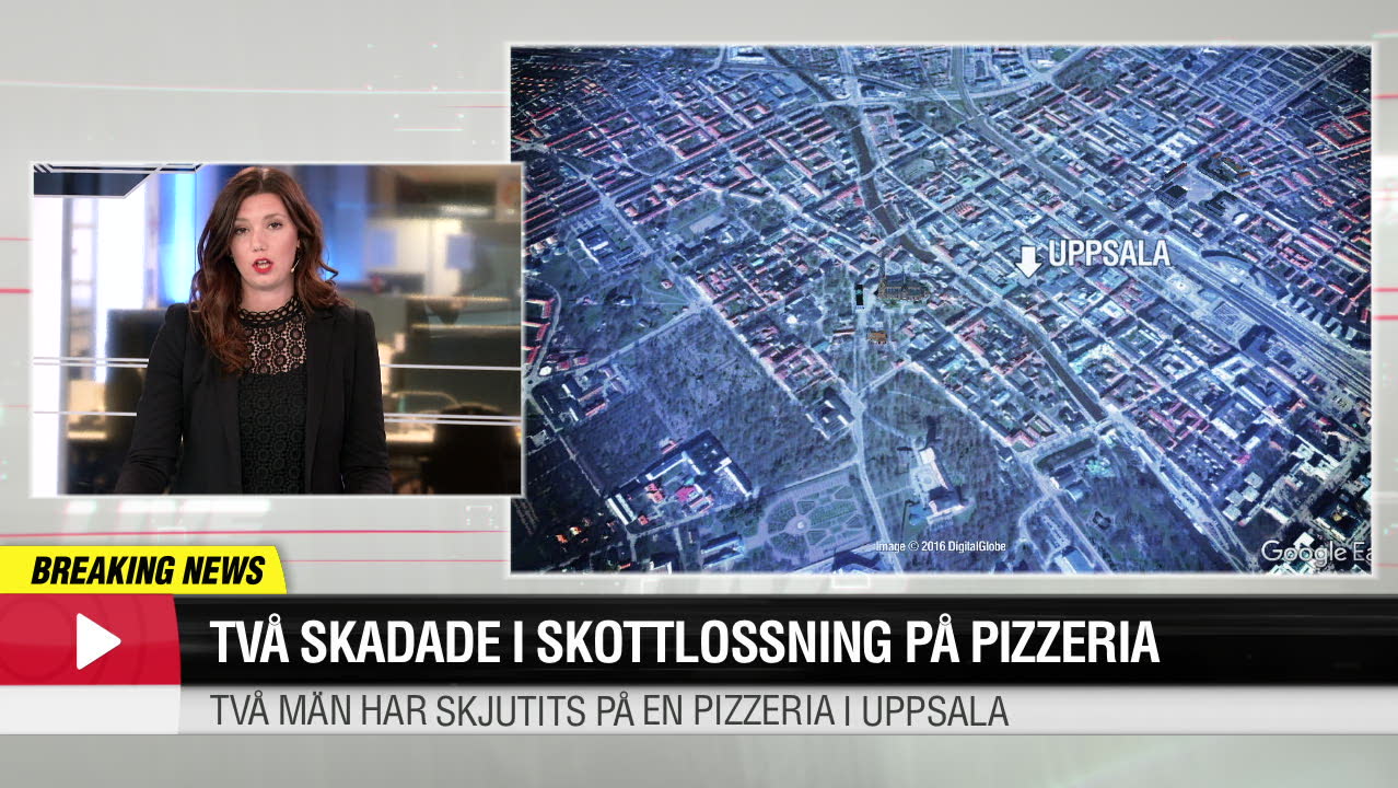 Två män skjutna på pizzeria i Uppsala